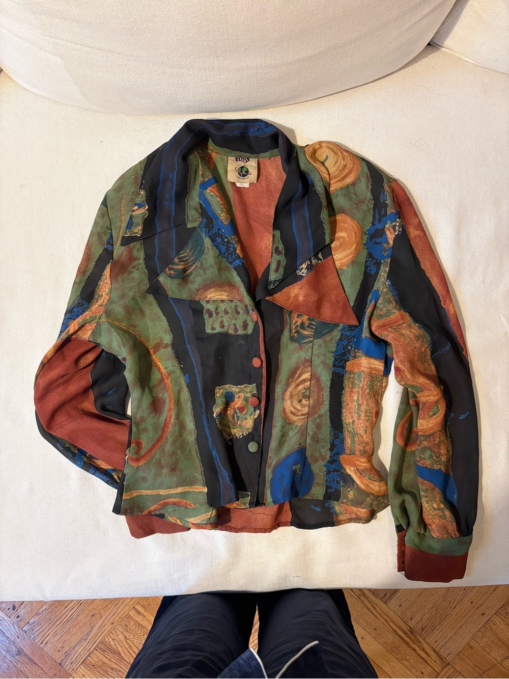 Vintage Multicolor Printed Blouse - Women